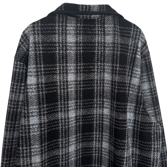 John Wayne Stock & Supply Black and White Plaid Fleece Jacket Men's Size XXL - Picture 6 of 11